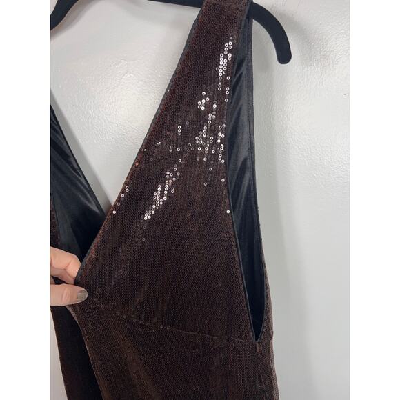 New Anthropologie Line & Dot Sequins Wide Leg Jumpsuit M Elegant Glam Holiday - Picture 9 of 12